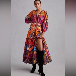 Farm Rio buttonfront maxi dress